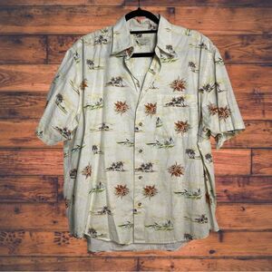 5 for $25🔥Crossings Island Print Button‎ Front Shirt Large